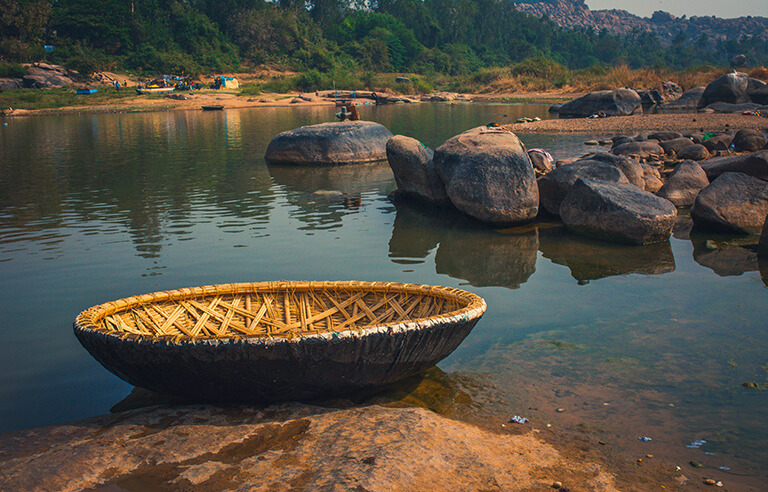 Coracle Boat at Tungabhadra River