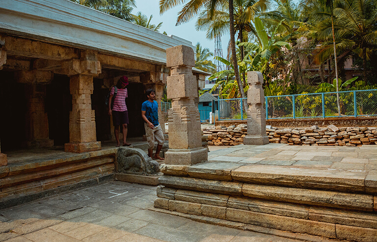 Friends Exiting the Jain Temple