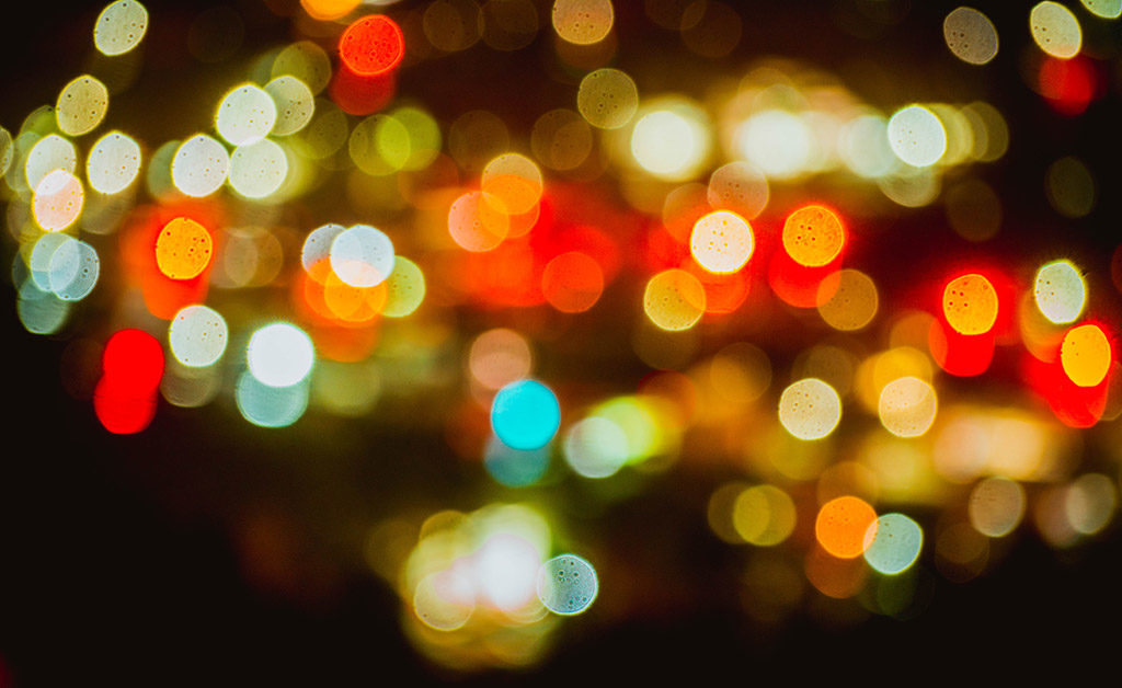 Bokeh of the Valley at Night