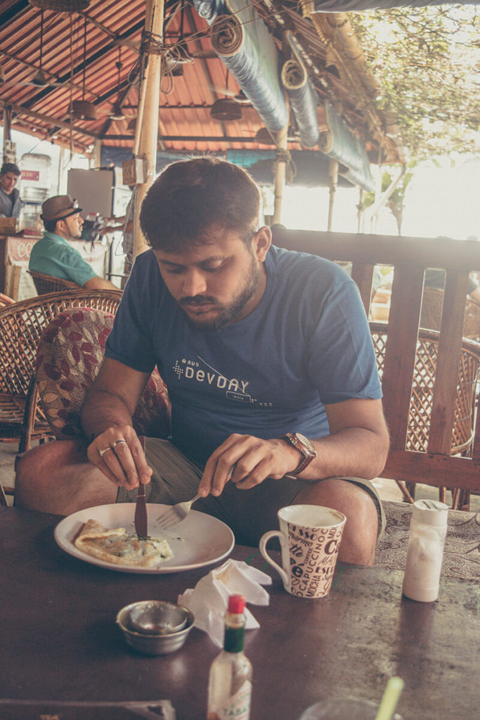 Shankar Finishing his Breakfast
