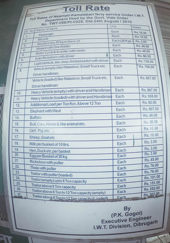 Jorhat to Majuli Ferry Ticket Price 