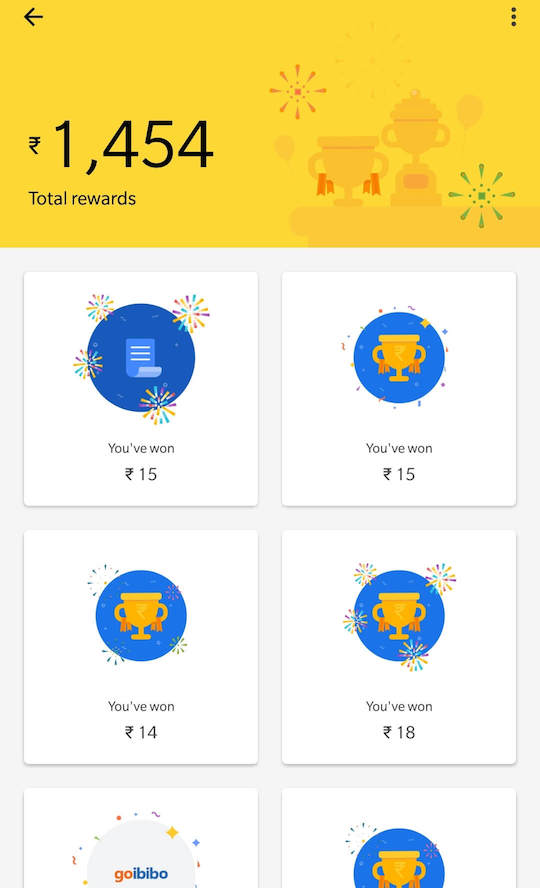 Google Pay Reward Earnings